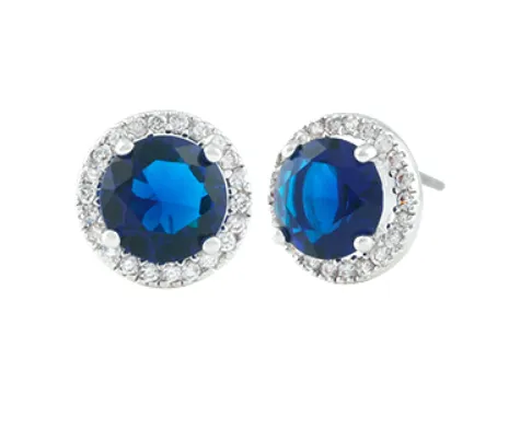 Jules Halo Sapphire Crystal Stud Earrings