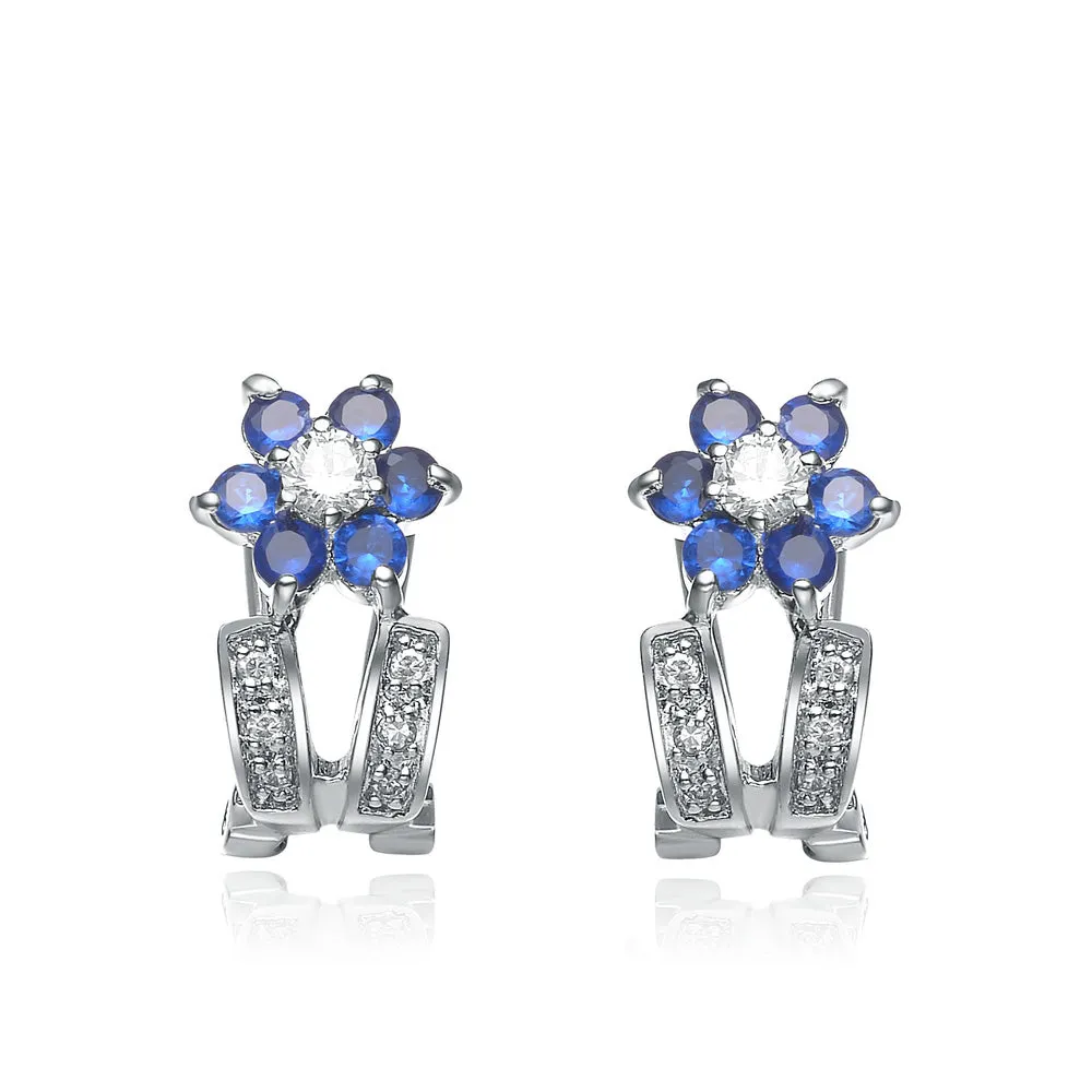 Juliette Sapphire Flower Earrings