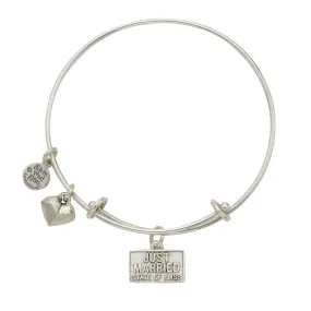 Just Married Heart Bangle Bracelet