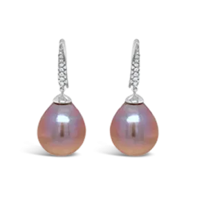 Kasumiga Pearl & Diamond Drop Earrings