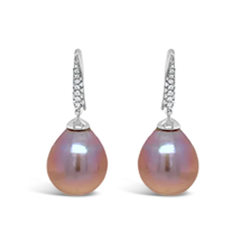 Kasumiga Pearl & Diamond Drop Earrings