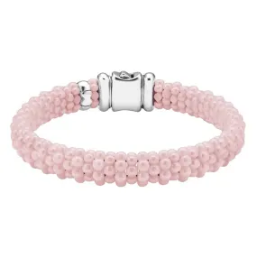 LAGOS Pink Ceramic Caviar Rope Bracelet in Sterling Silver