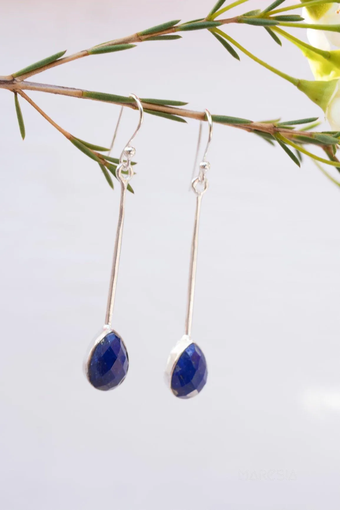 Lapis Lazuli Earrings ~ Sterling Silver 925 ~ ME136