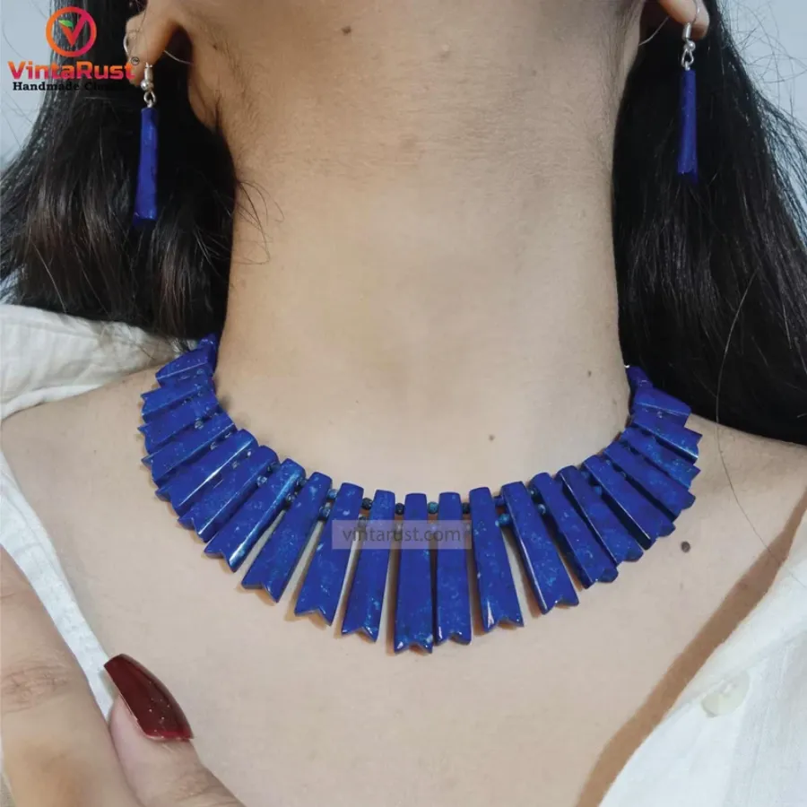 Lapis Lazuli Stone Vintage Jewelry set