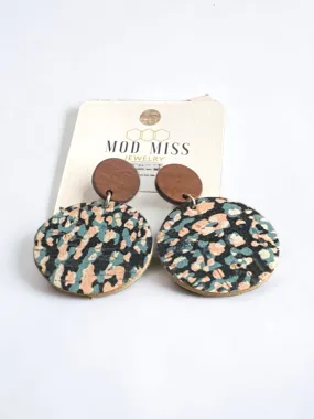 Leopard Mirage Cork Earrings