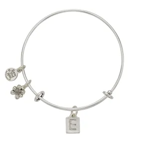 Letter E Charm Bangle Bracelet