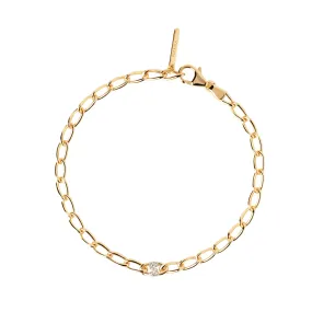 Letter S Chain Gold Bracelet