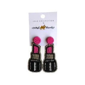 Lipstick Beaded & Embellished Earrings