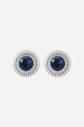 LUV AJ Lapis Spirale Studs in Silver