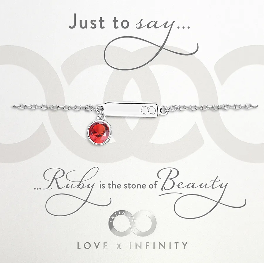 LXI Birthstone Bracelet Ruby/July