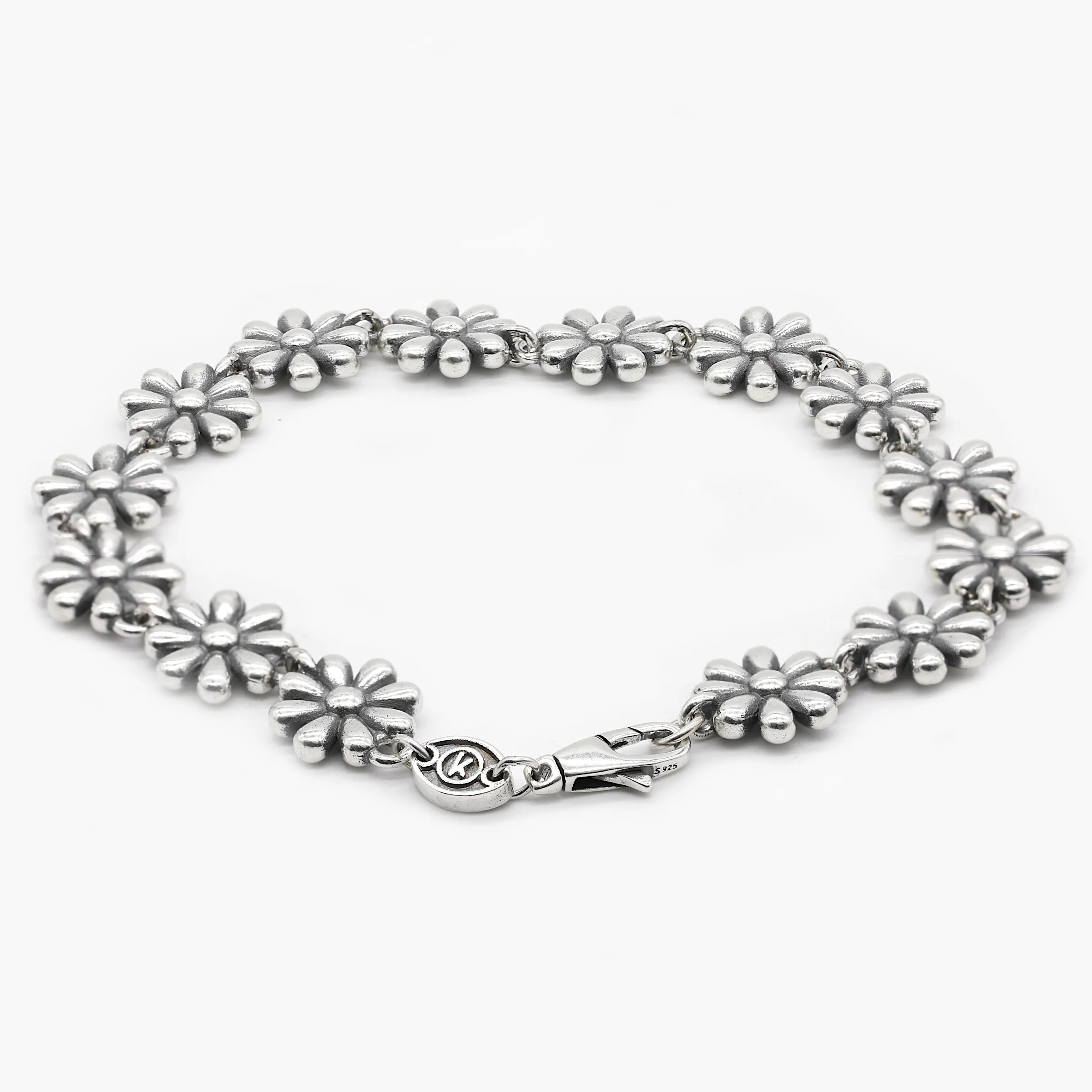 Maxi Daisy Sterling Silver Chain Bracelet