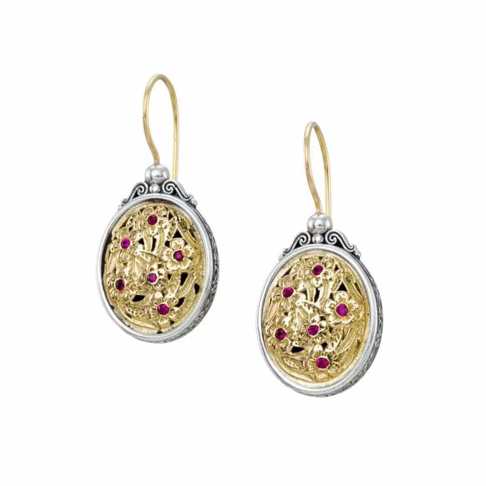 Meadow Shadows Ruby Oval Earrings