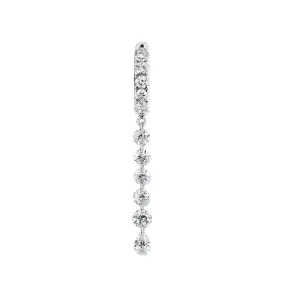 Medium Pierced Diamond Dangle Hoops | Ready to Ship