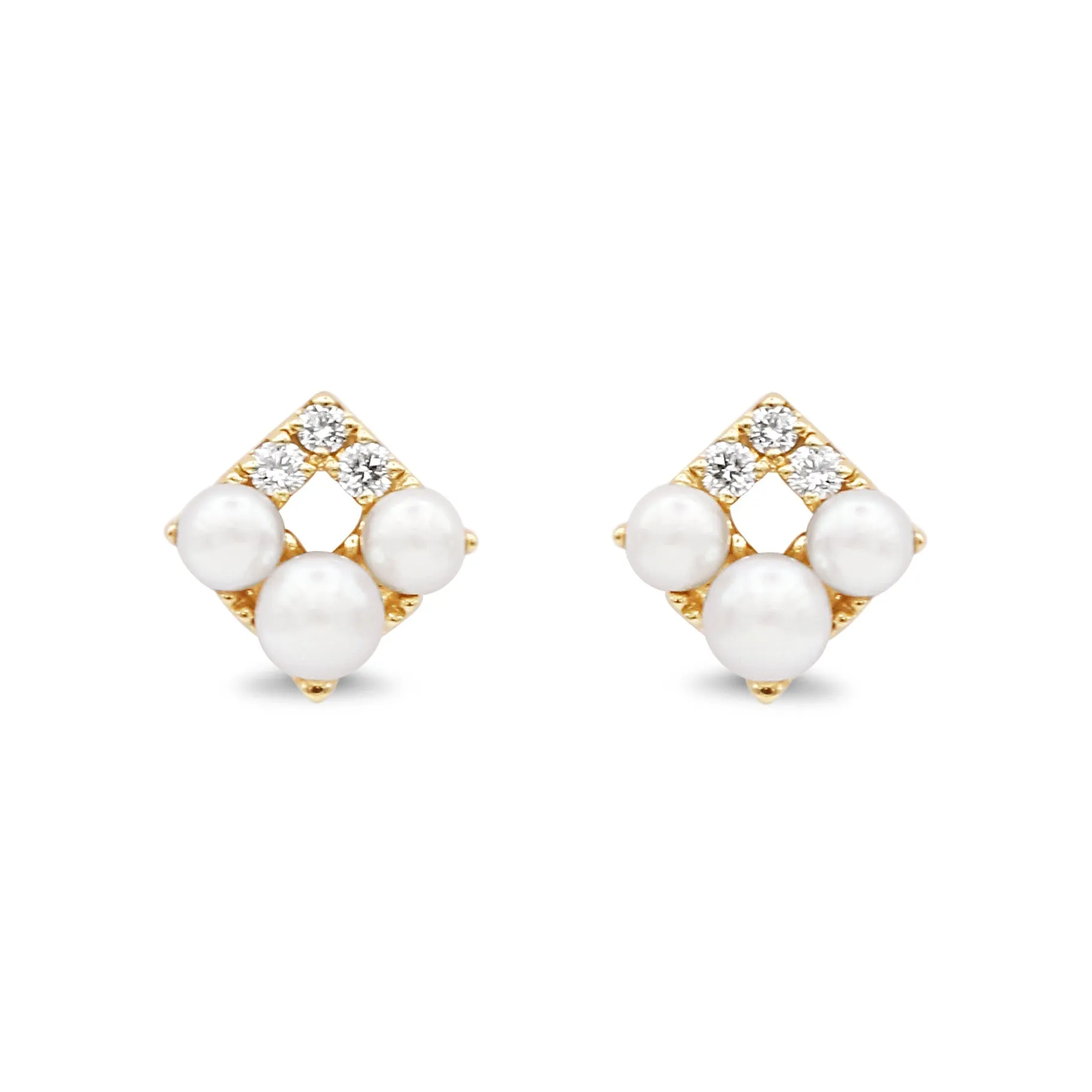 Mikimoto Diamond & Pearl Falling Flakes Earrings