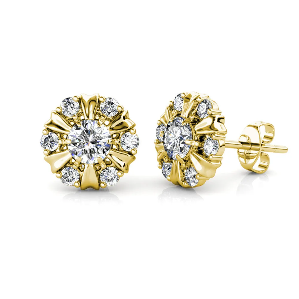 Millie 18k White Gold Plated Stud Earrings with Simulated Diamond Crystals