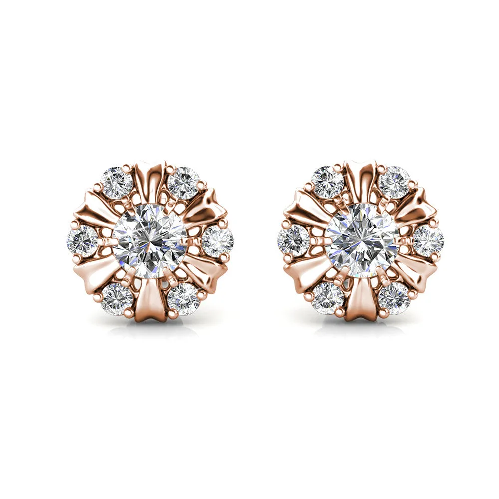 Millie 18k White Gold Plated Stud Earrings with Simulated Diamond Crystals