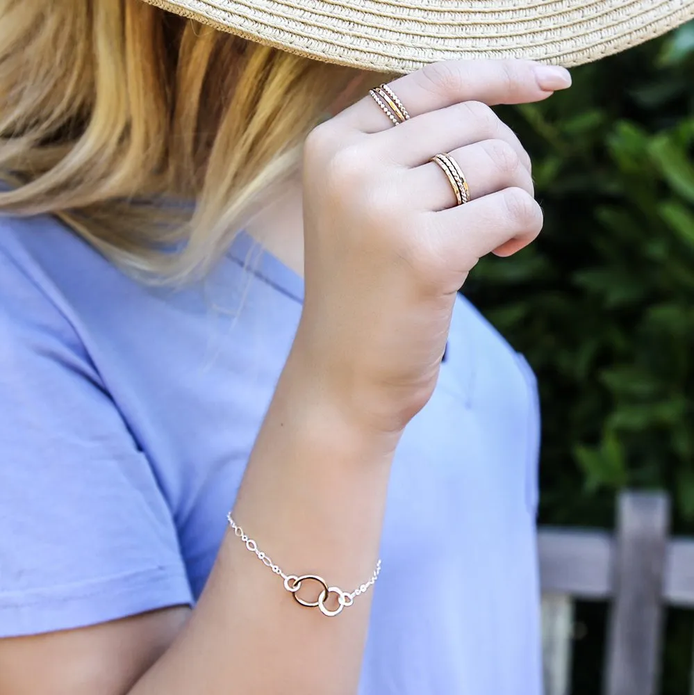 Mini Interlocking Bracelet - mixed metals