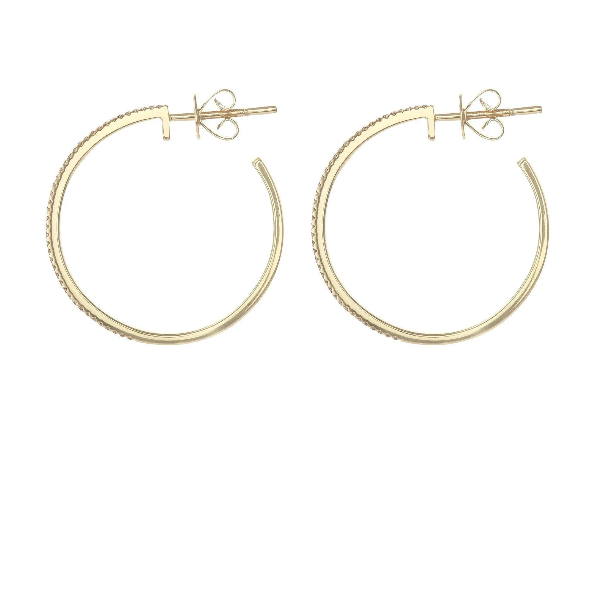 Minimalist 0.3 CT Diamond Hoop Earring Set in 14K Yellow Gold