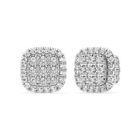 Miracle Halo Earrings with 1/2ct of Diamonds in 9ct White Gold