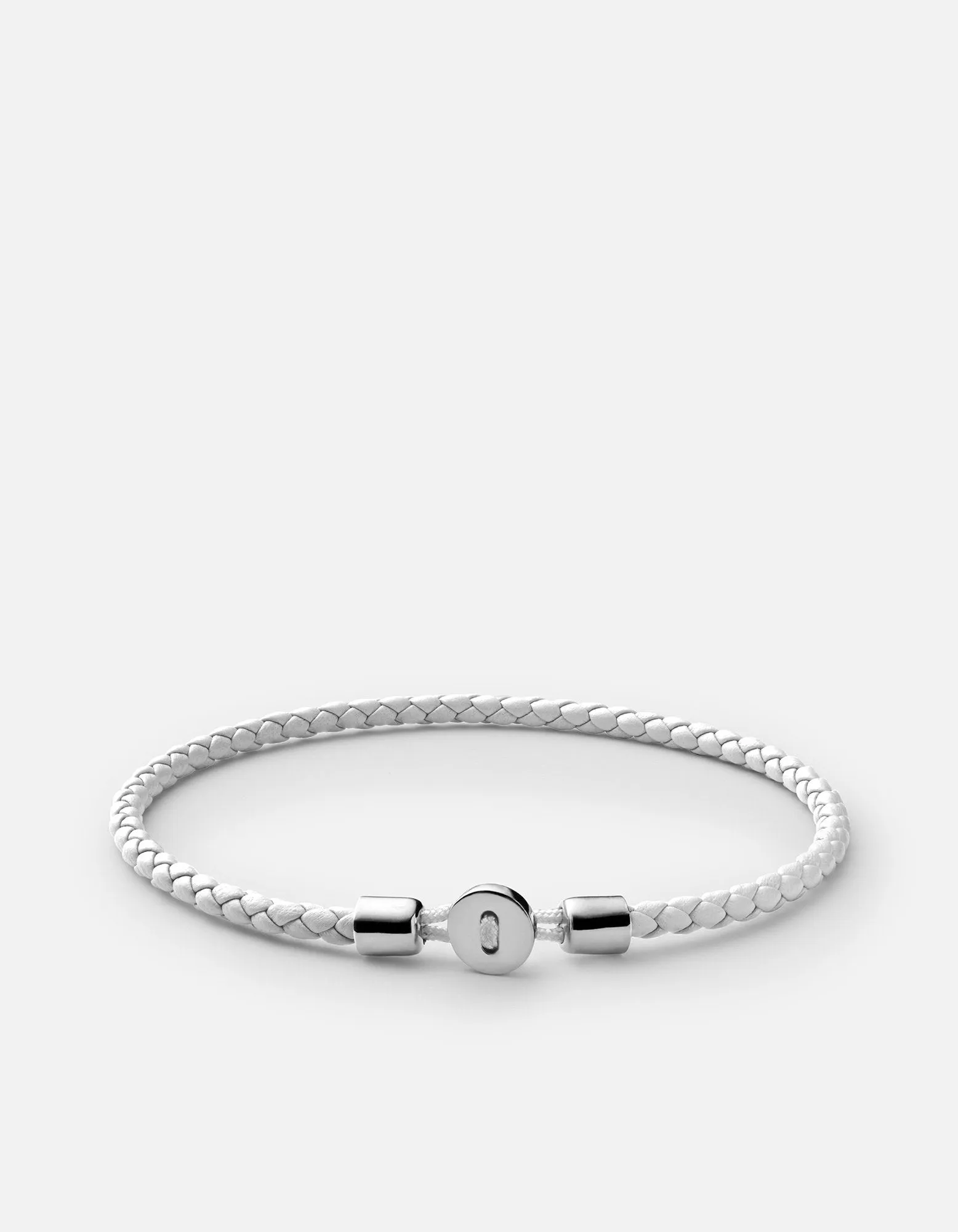 Nexus Leather Bracelet, Sterling Silver