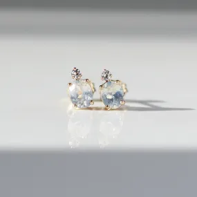 Opalescent Oval Sapphire Studs