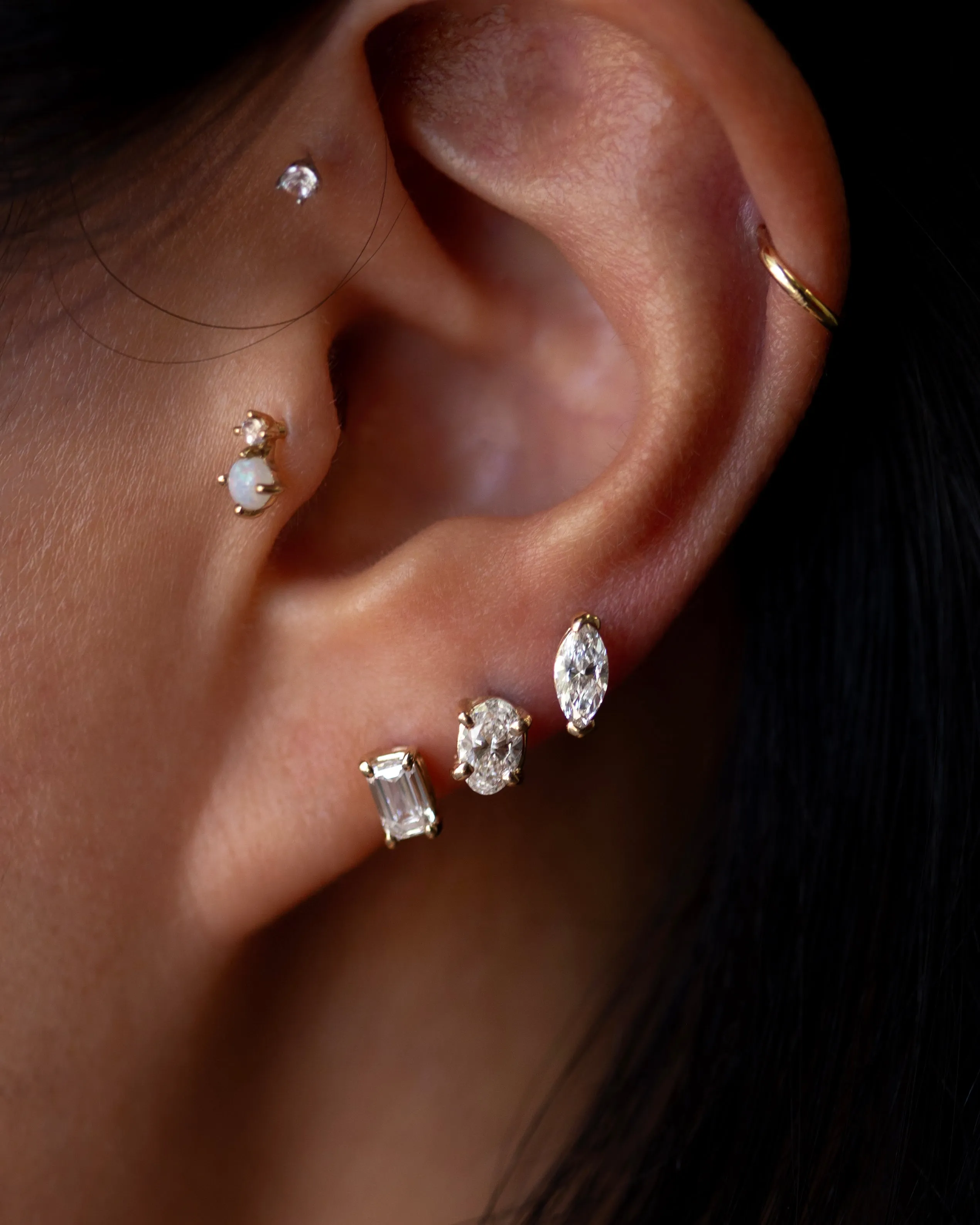 Oval Diamond Earrings