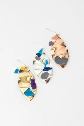 Paint Splash Layered Hook Dangle Earrings