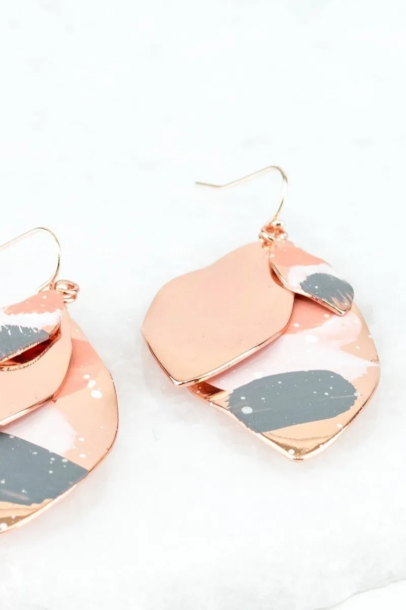 Paint Splash Layered Hook Dangle Earrings