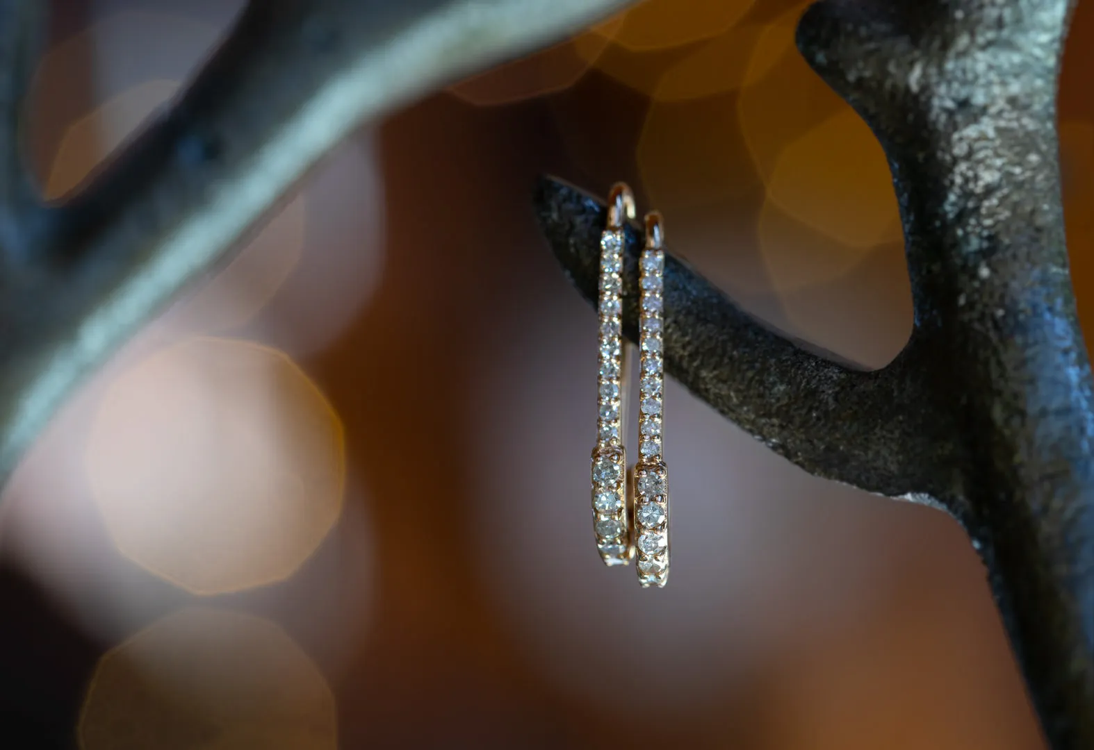 Pavé Diamond Pin Earrings