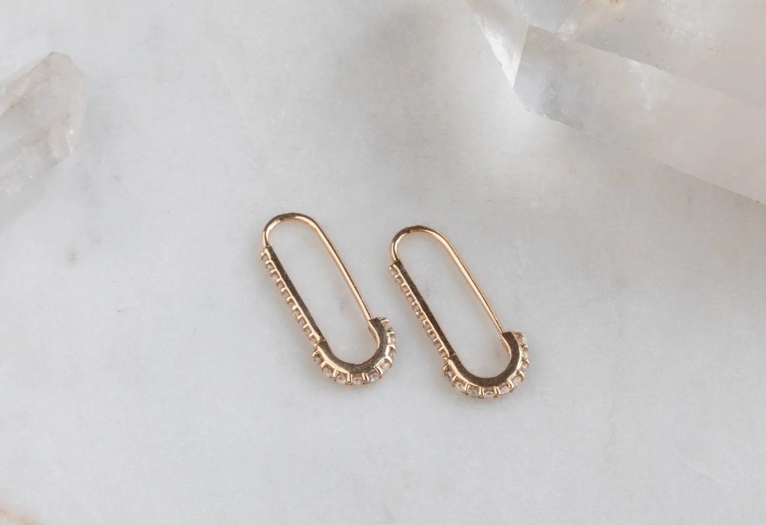 Pavé Diamond Pin Earrings