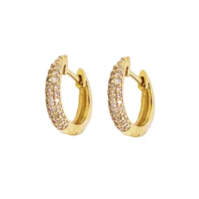 Pave Diamond Huggie Earrings