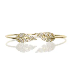 PAVE LEAF BANGLE