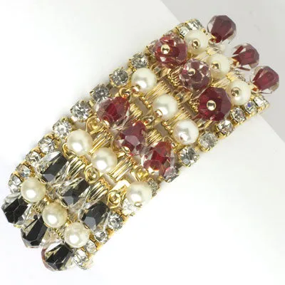 Pearl, Gemstone & Gold Dangling Hobé Bracelet