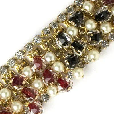 Pearl, Gemstone & Gold Dangling Hobé Bracelet