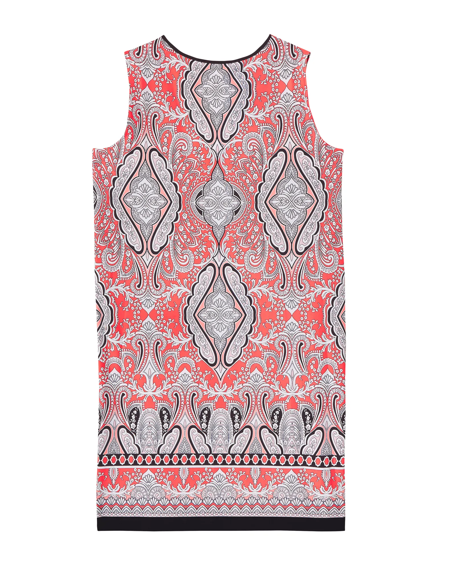 Petail Lattice Detail Sleeveless Dress | Coral / Navy