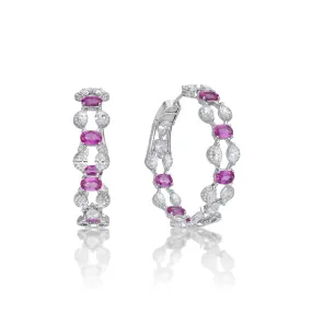 Pink Sapphire & Diamond Earring