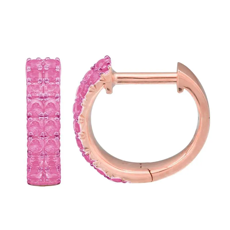 Pink Sapphire Hoops