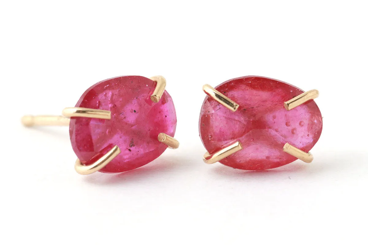 Pink Sapphire Stud Earrings