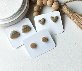 Polymer Clay Stud Earrings - Beach Inspired