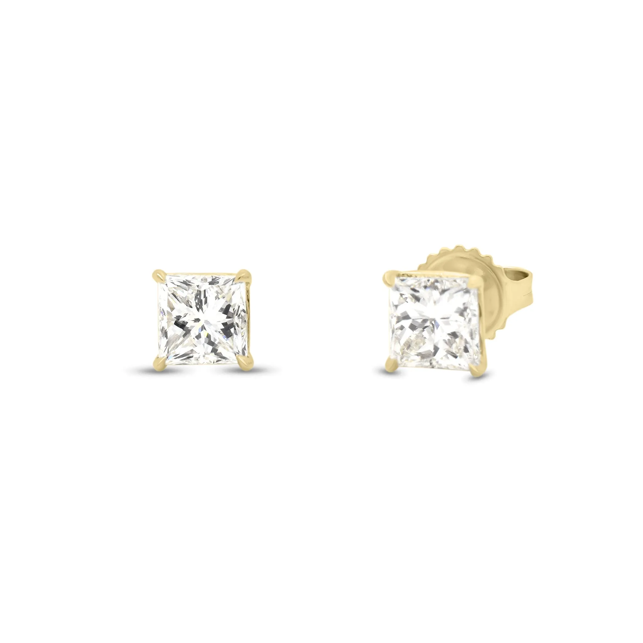 Princess-Cut Diamond Stud Earrings