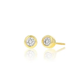 Rachel Reid Diamond Bezel Stud Earrings