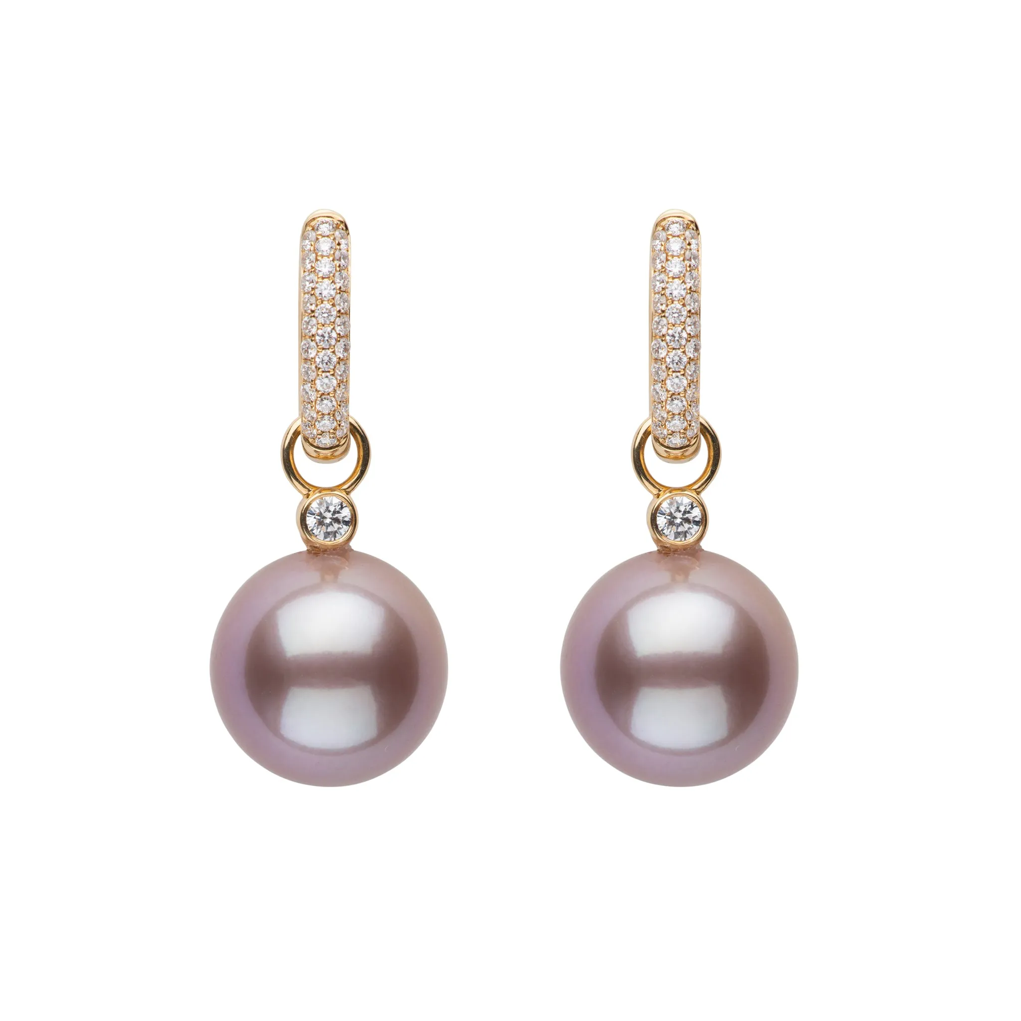 Reversible Diamond Earrings with Kasumiga Pearls