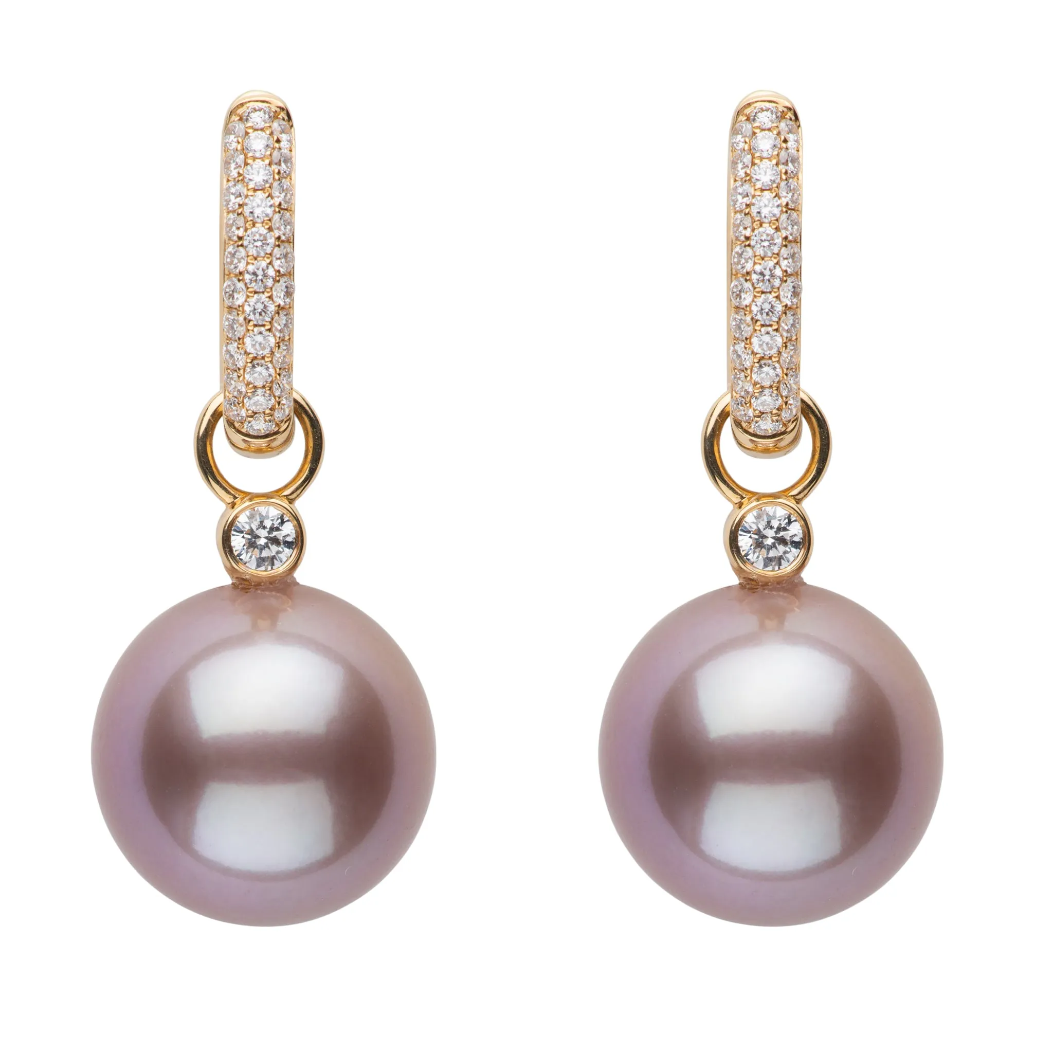 Reversible Diamond Earrings with Kasumiga Pearls