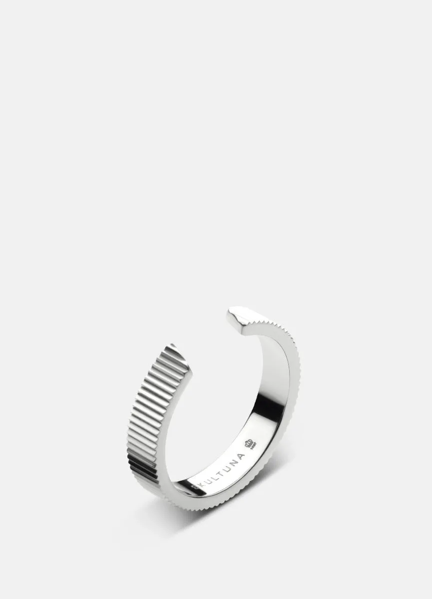 Ring | Ribbed Series | Medium | Steel