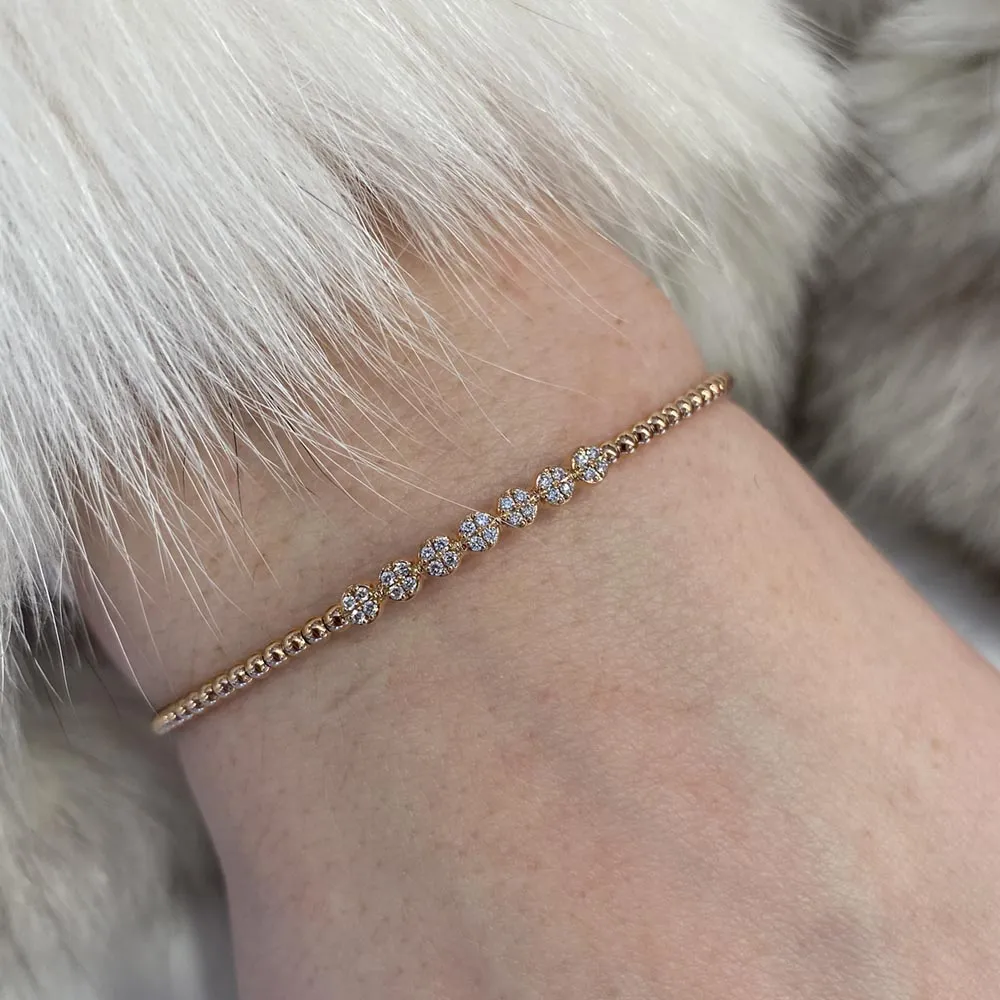 Rose Gold Diamond Station Bujukan Bangle