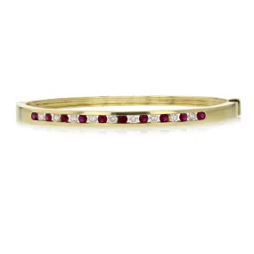 Ruby and Diamond Bangle Bracelet