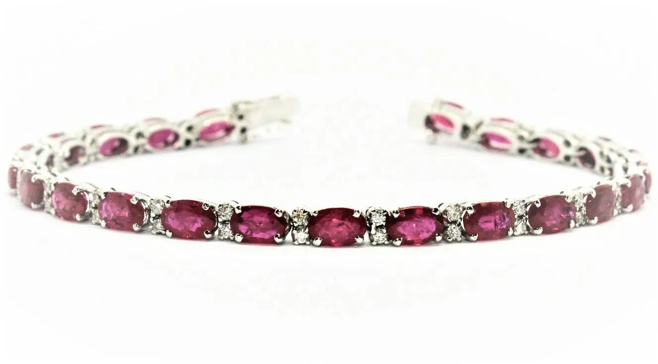 Ruby And Diamond Tennis Bracelet Ad No.0758