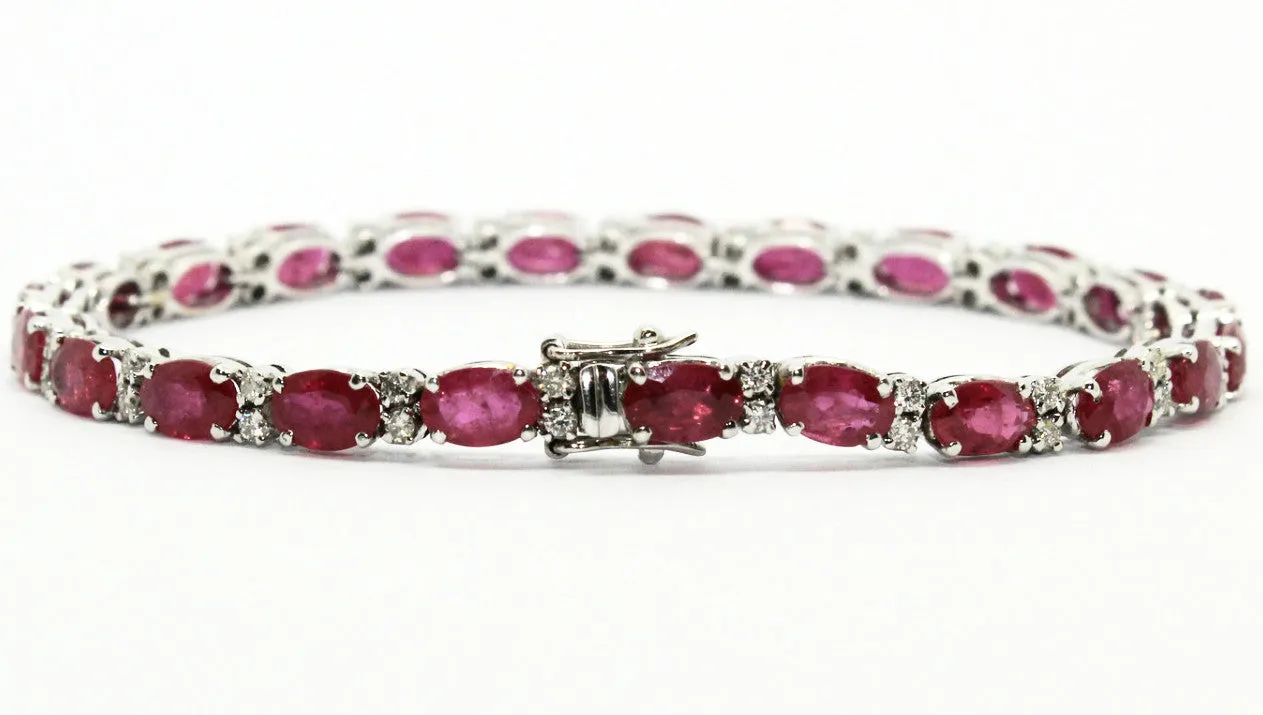 Ruby And Diamond Tennis Bracelet Ad No.0758