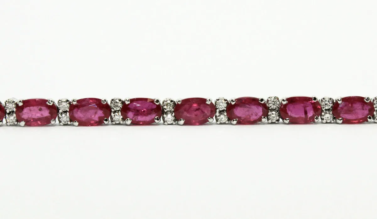 Ruby And Diamond Tennis Bracelet Ad No.0758