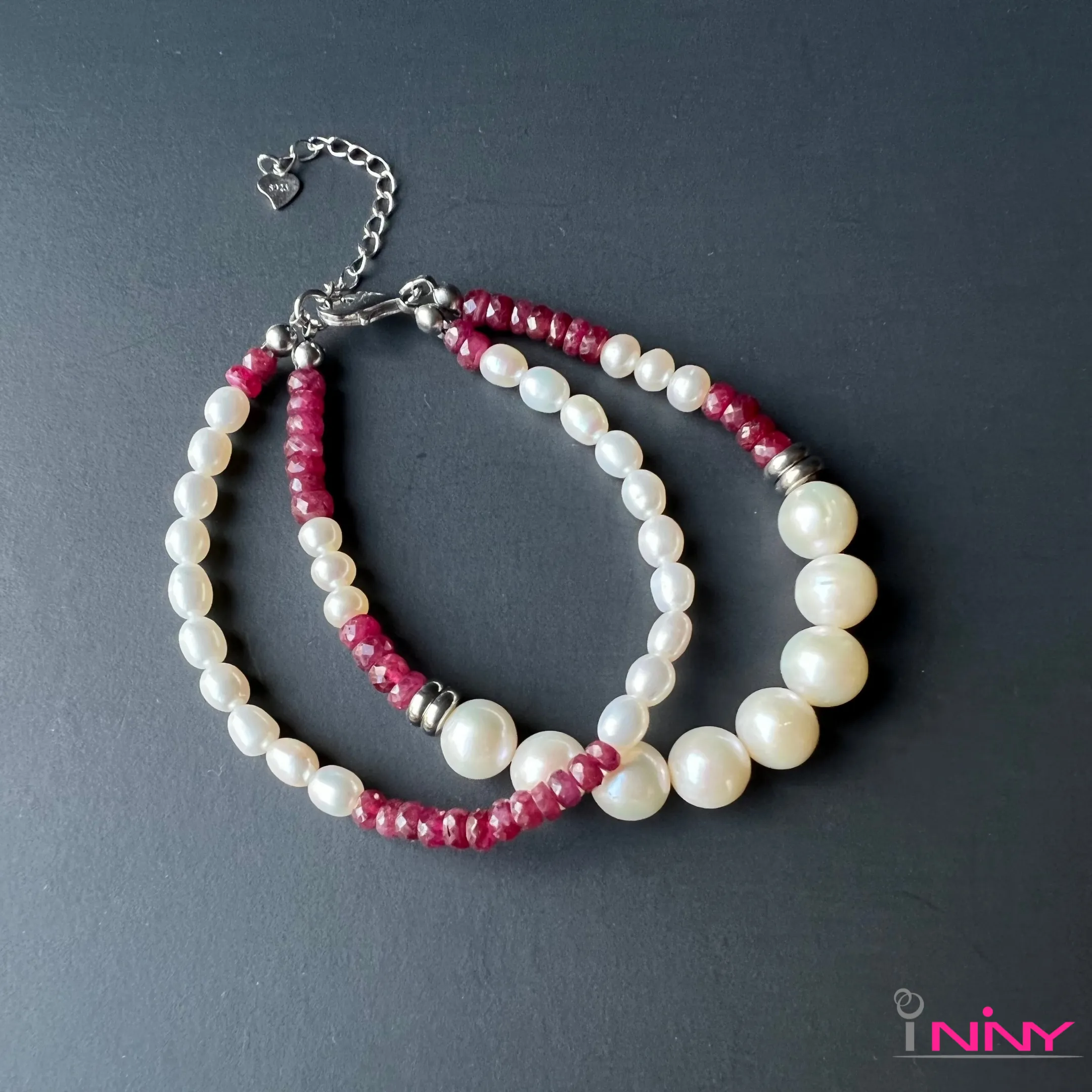 Ruby and Pearls Bracelet x